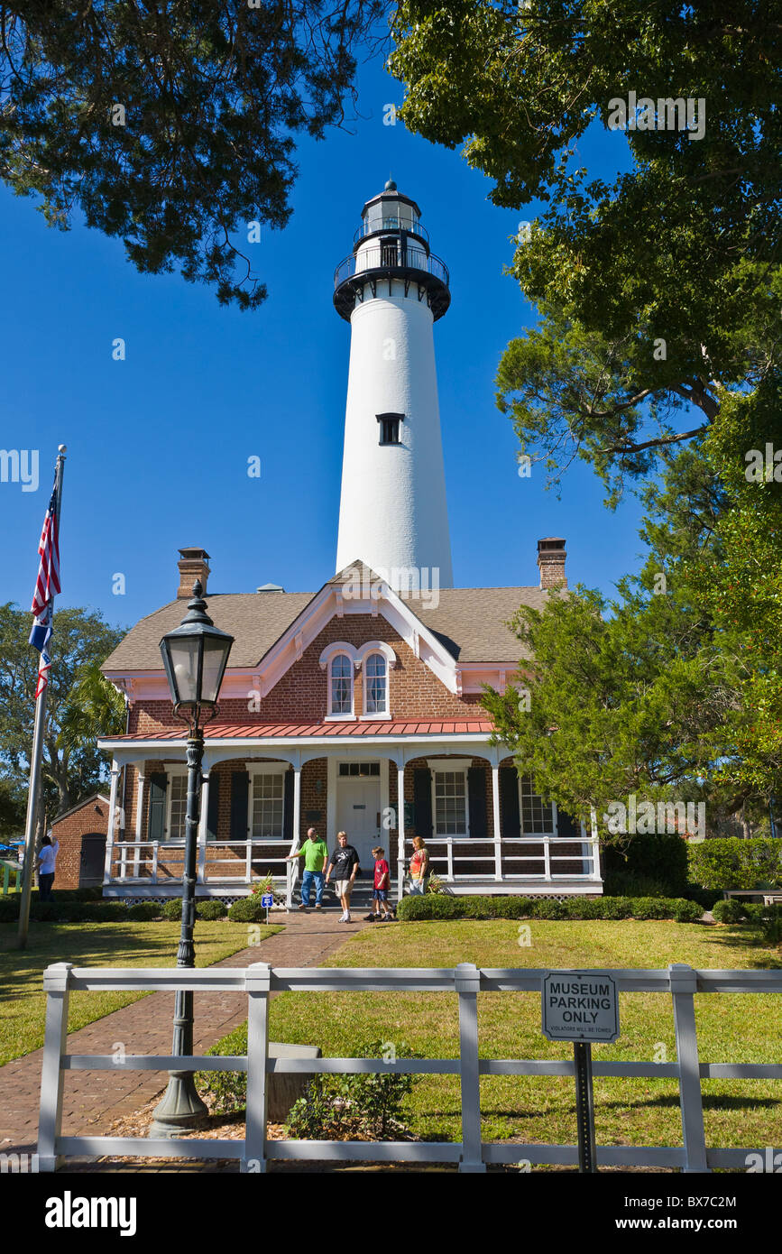 The Historic St Simons Light Station on St Simons Island Stock