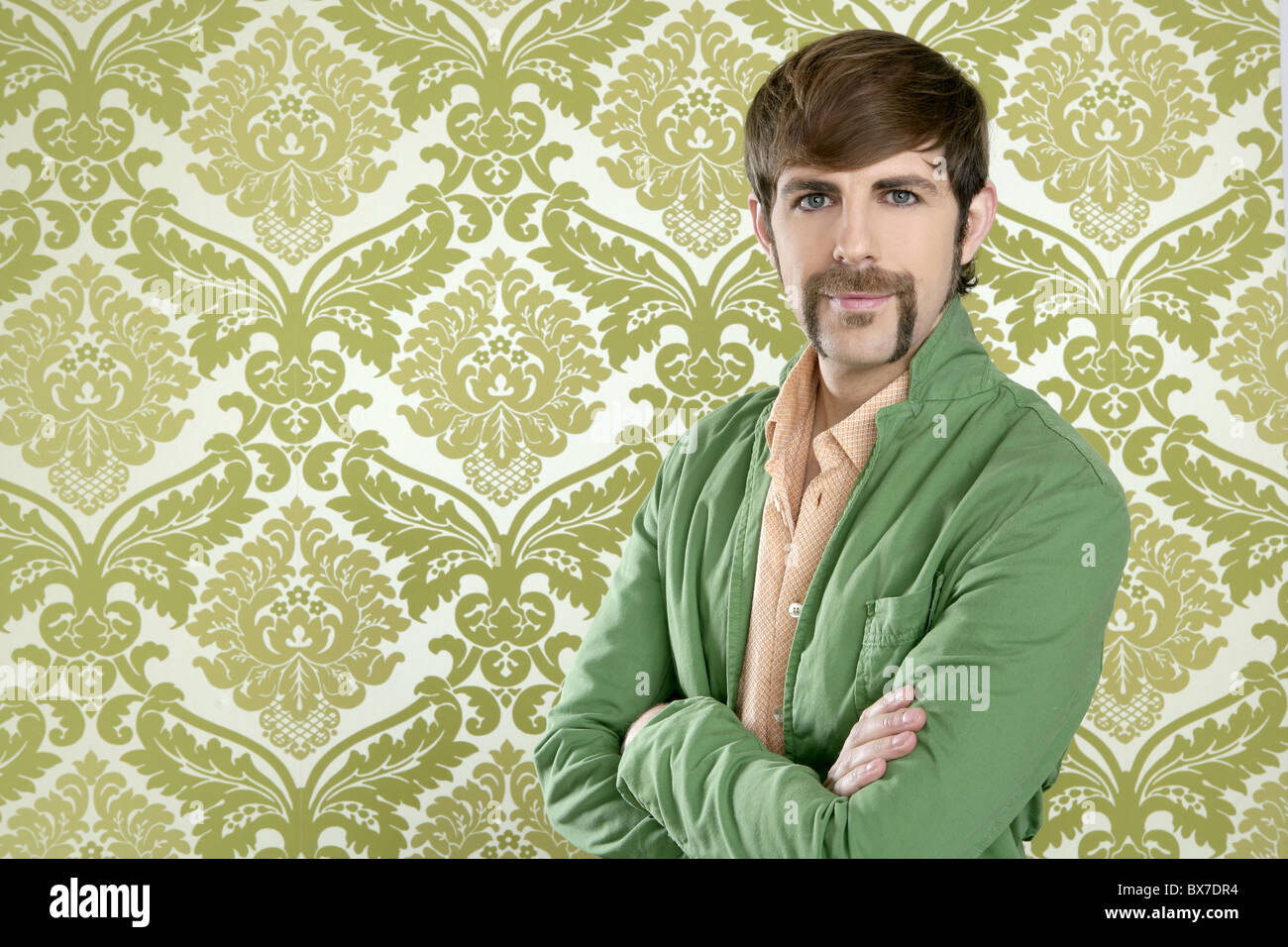 Silly smile man mustache hi-res stock photography and images - Alamy