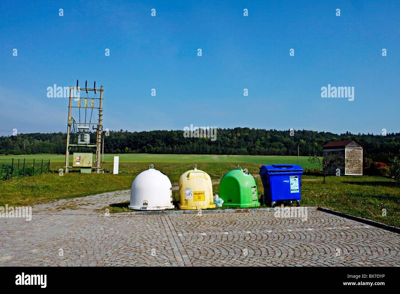 Waste management, containers, plastic, glass, paper, cardboard ...