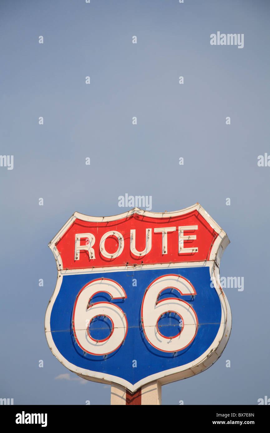 Route 66 Sign, Route 66, Near Albuquerque, New Mexico, USA Stock Photo