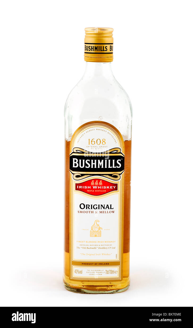 Bottle of Bushmills Irish Whiskey Stock Photo