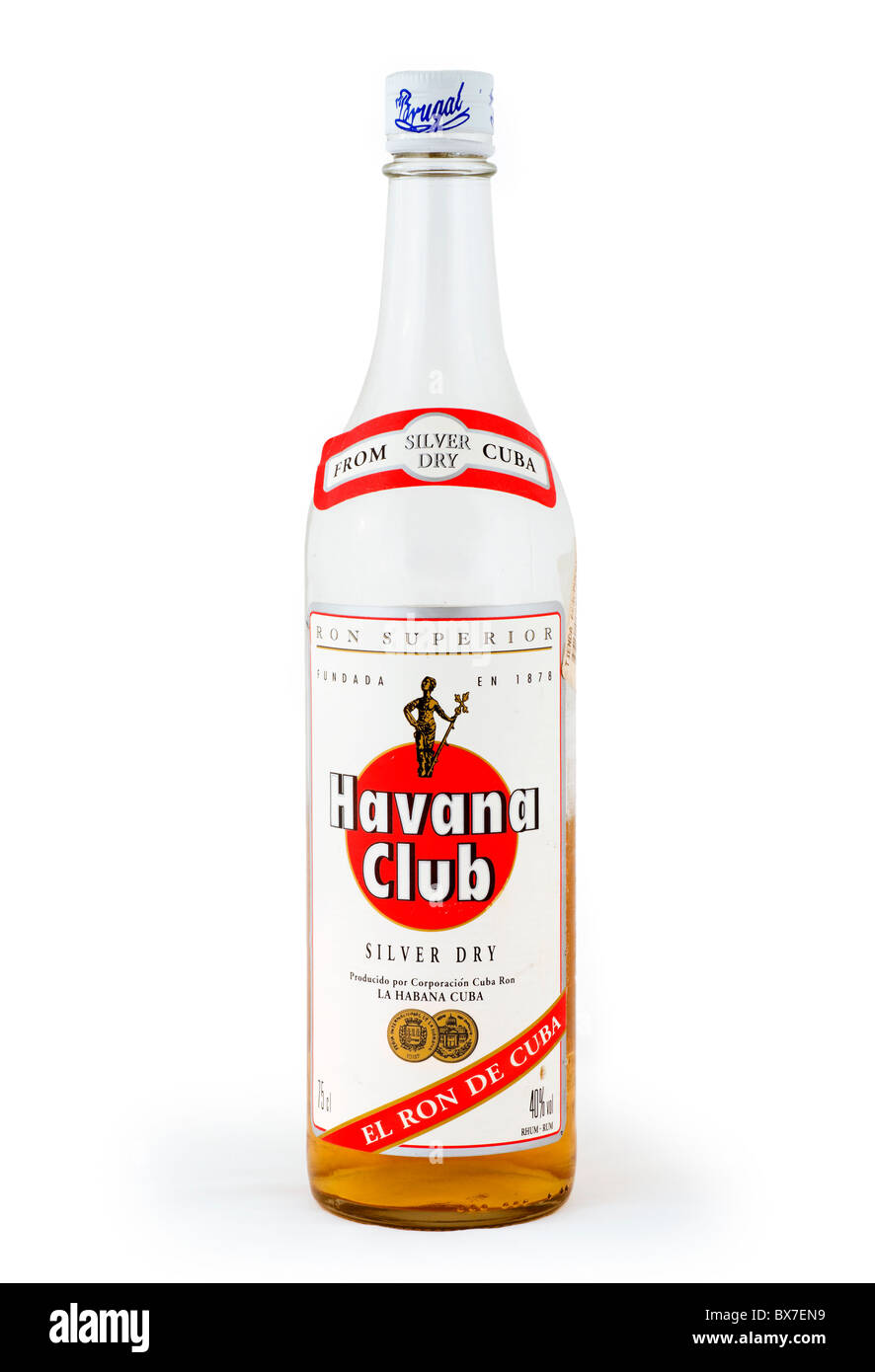Bottle of Havana Club cuban rum Stock Photo