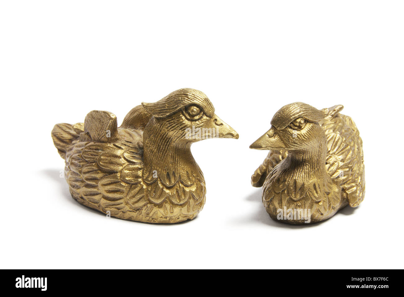 Mandarin Duck Figurines Stock Photo Alamy