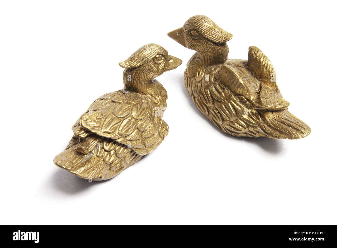 Mandarin Duck Figurines Stock Photo Alamy