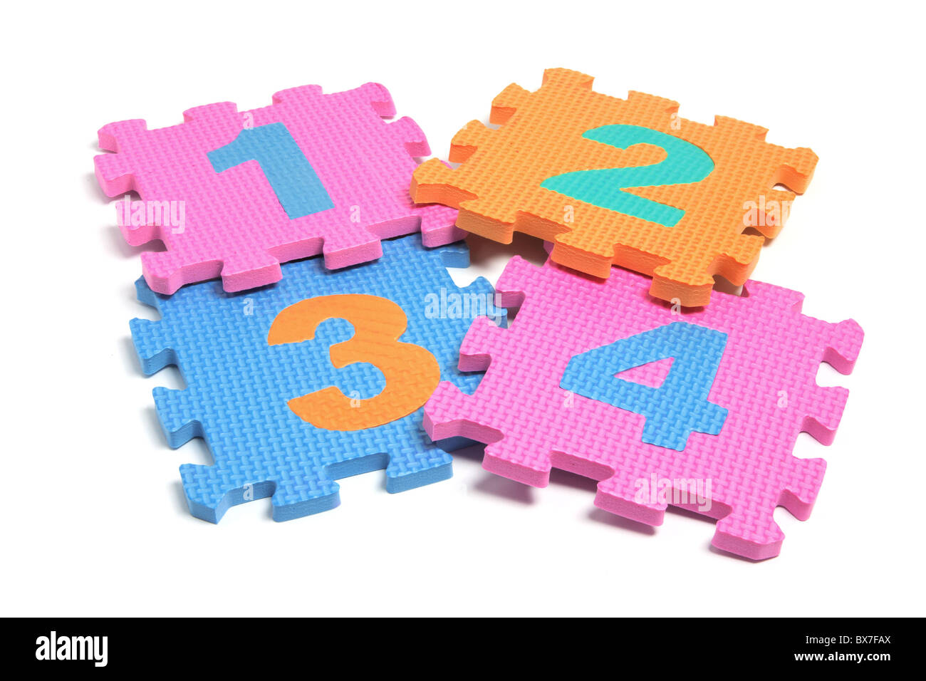 Number Puzzle Pieces Stock Photo