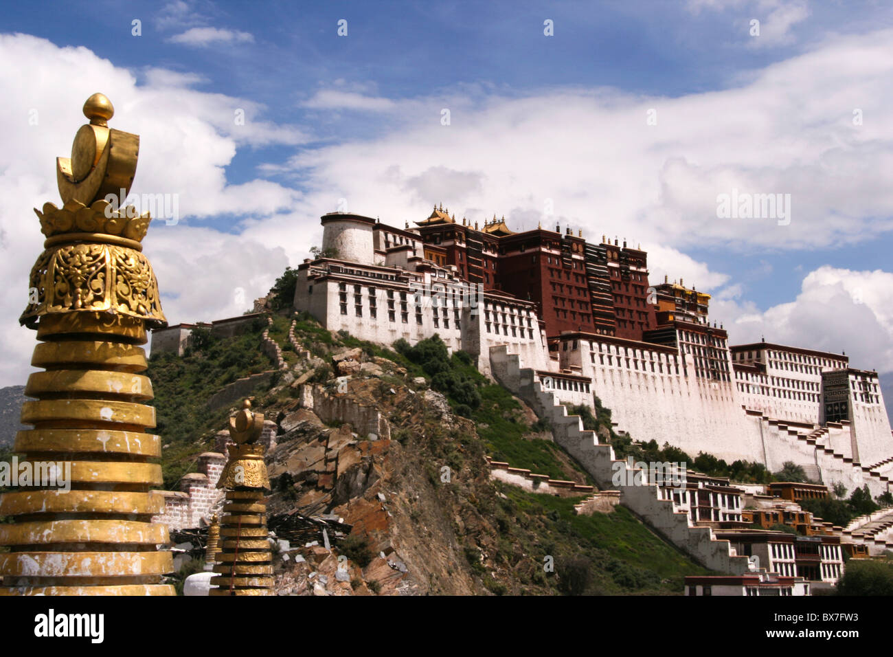 The Potala Palace, hovering over the city of Lhasa, Tibet Stock Photo ...