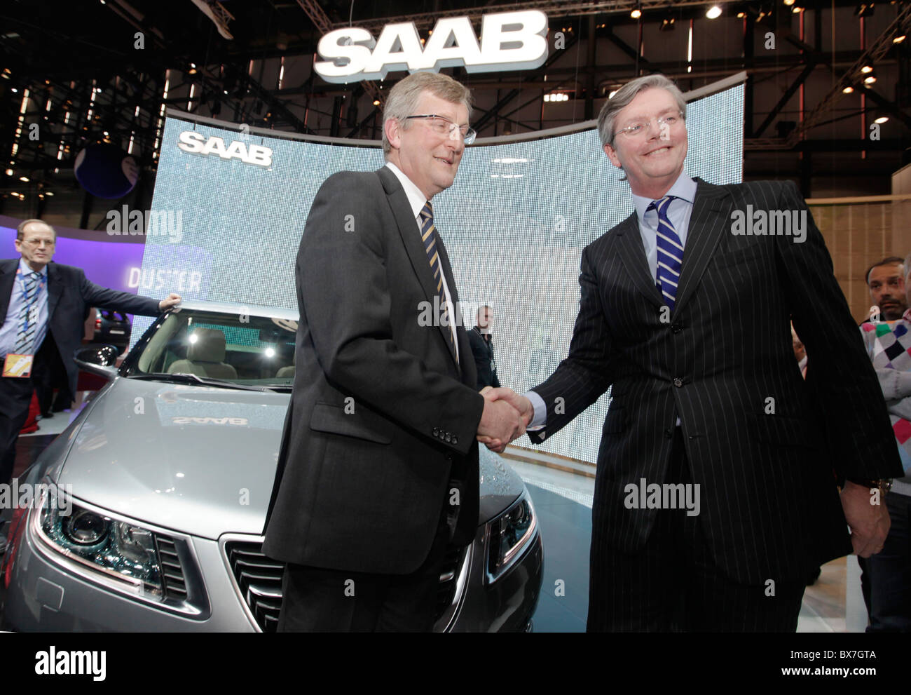 Saab CEO, Jan Ake Jonsson, Spyker CEO, Victor Muller Stock Photo