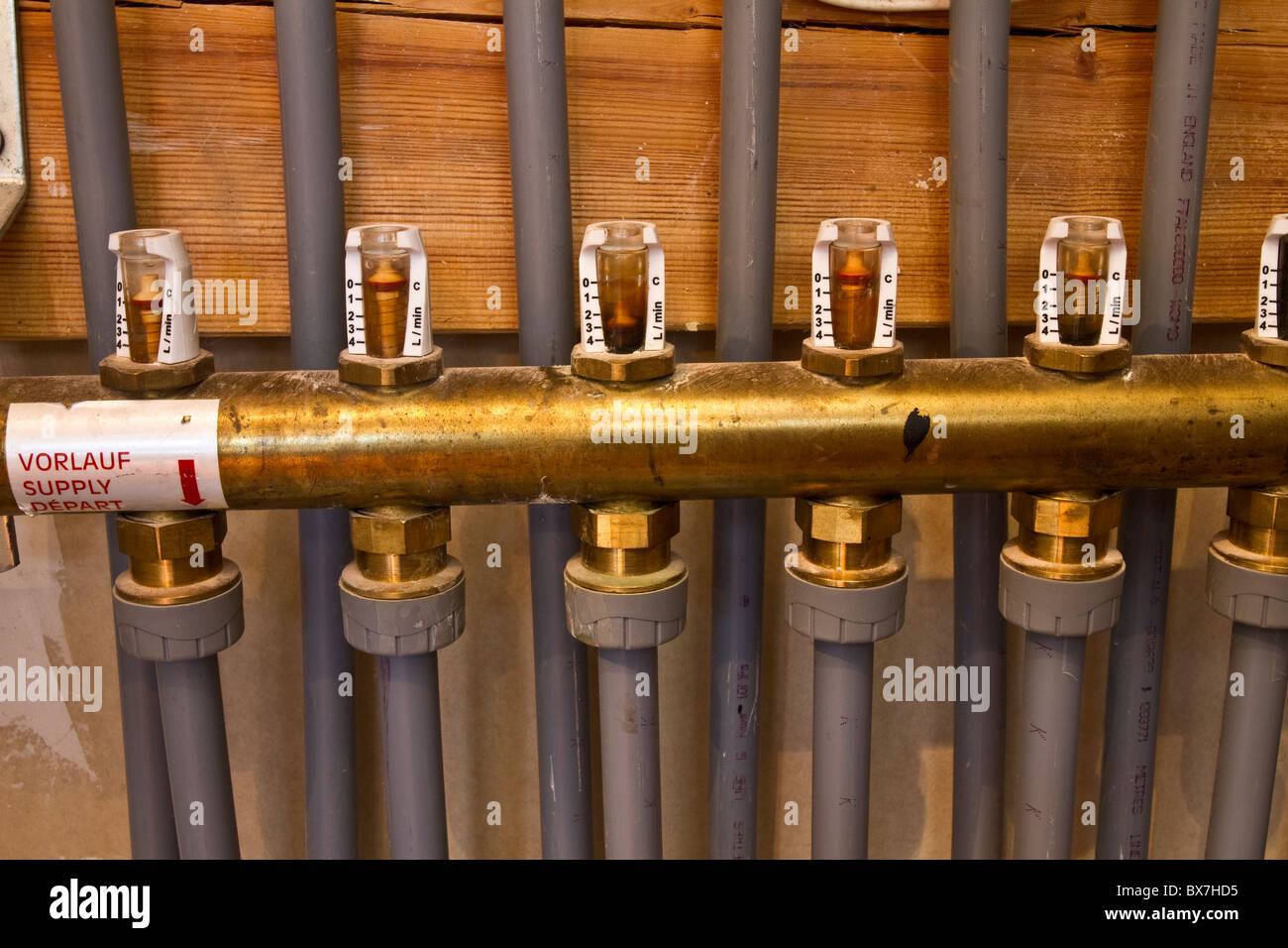 Underfloor Central Heating pipes and Control Valves New Plumbing