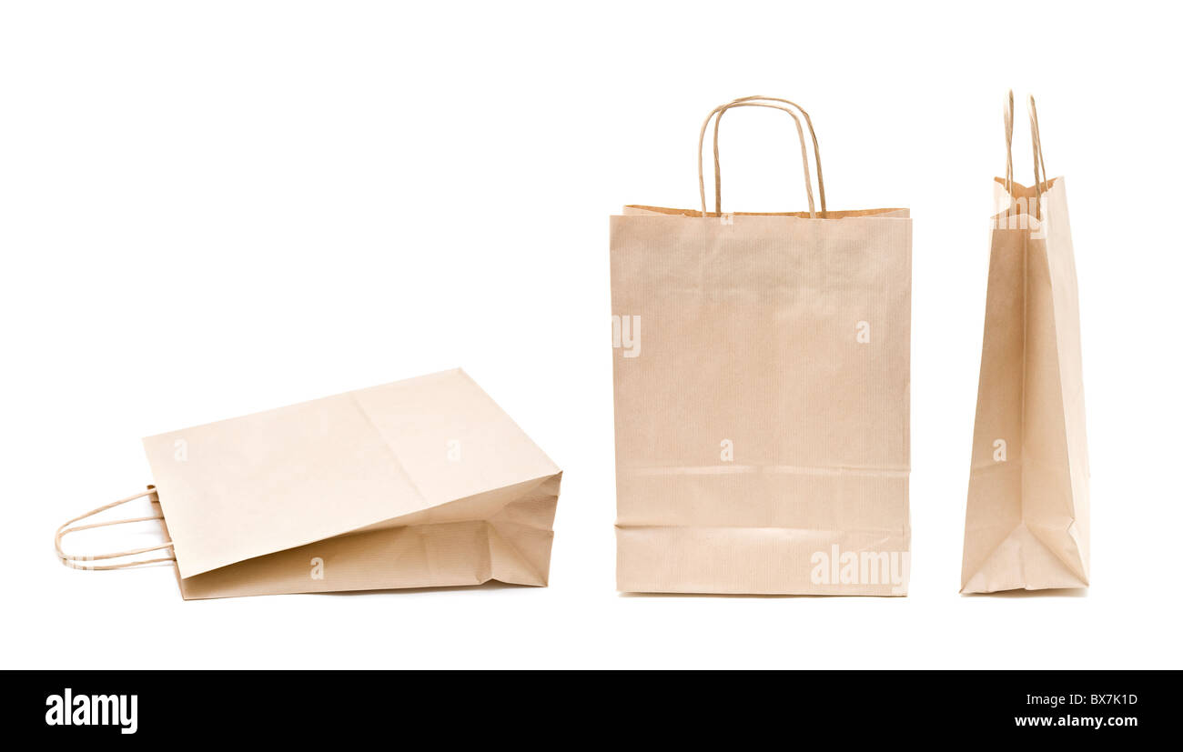 recyclable; reusable brown paper shopping carrier bag Stock Photo Alamy
