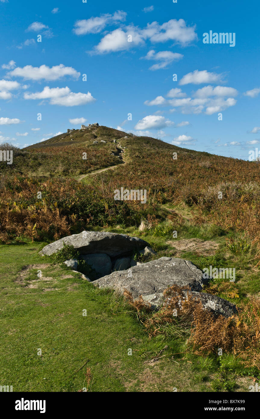 dh Herm Island HERM GUERNSEY roberts cross burial chamber dolmen tomb mound kist channel Stock Photo