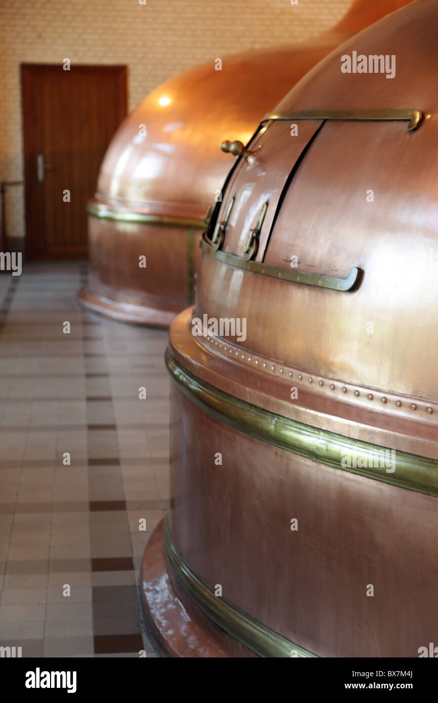 Brewing kettles in Heineken Brewery Stock Photo