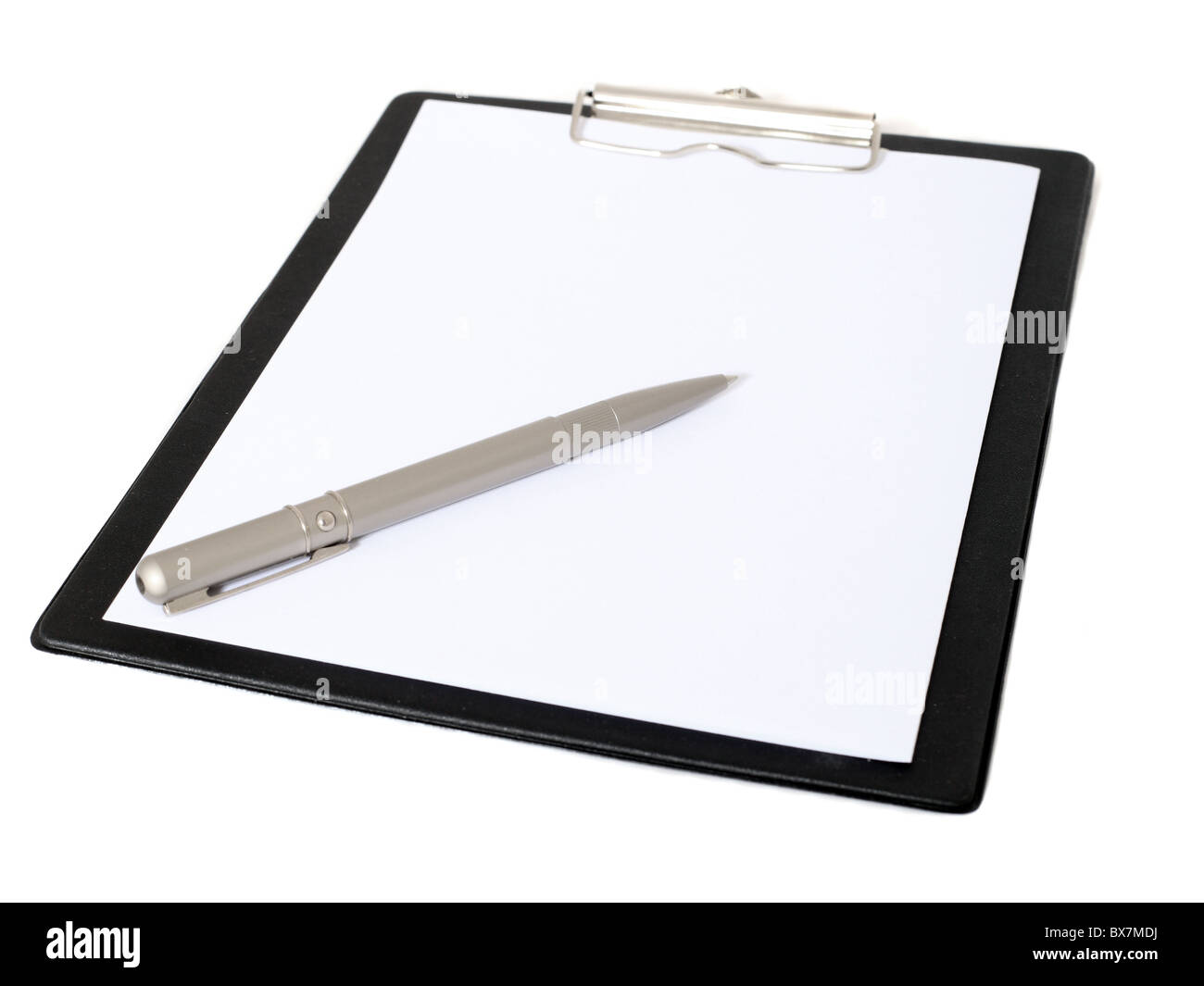 Standard clipboard with pen. All on white background Stock Photo Alamy