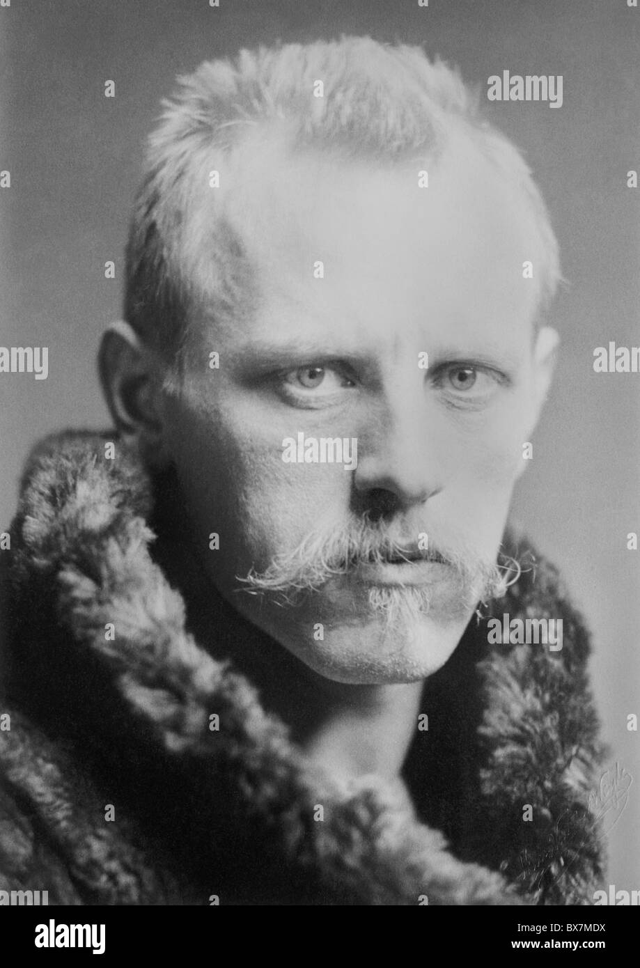 Portrait photo circa 1890s of Norwegian Arctic explorer, scientist, diplomat and humanitarian Fridtjof Nansen (1861 - 1930). Stock Photo
