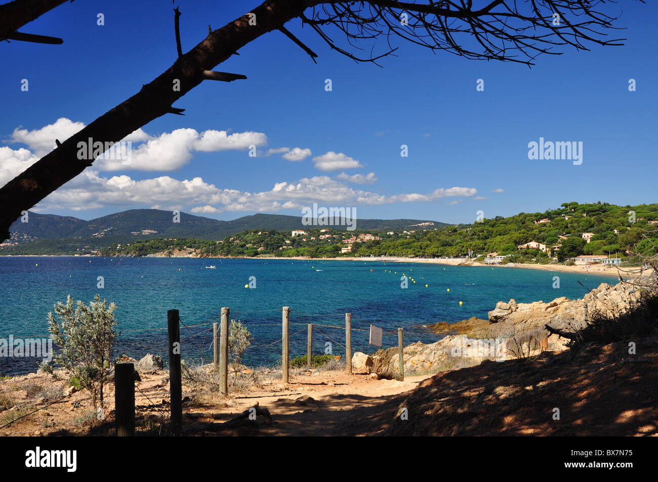 Beach La Plage Dargent To Porquerolles Island Stock Photo