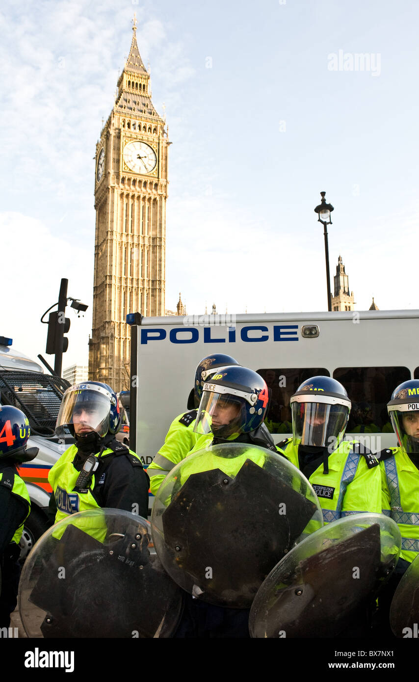 Metropolitan riot police preparing for a demonstration in London Stock ...