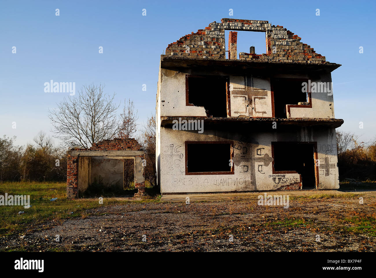 Derventa Derventa, Bosnia, Bosnian Croatian house destroied by the the Army of ...