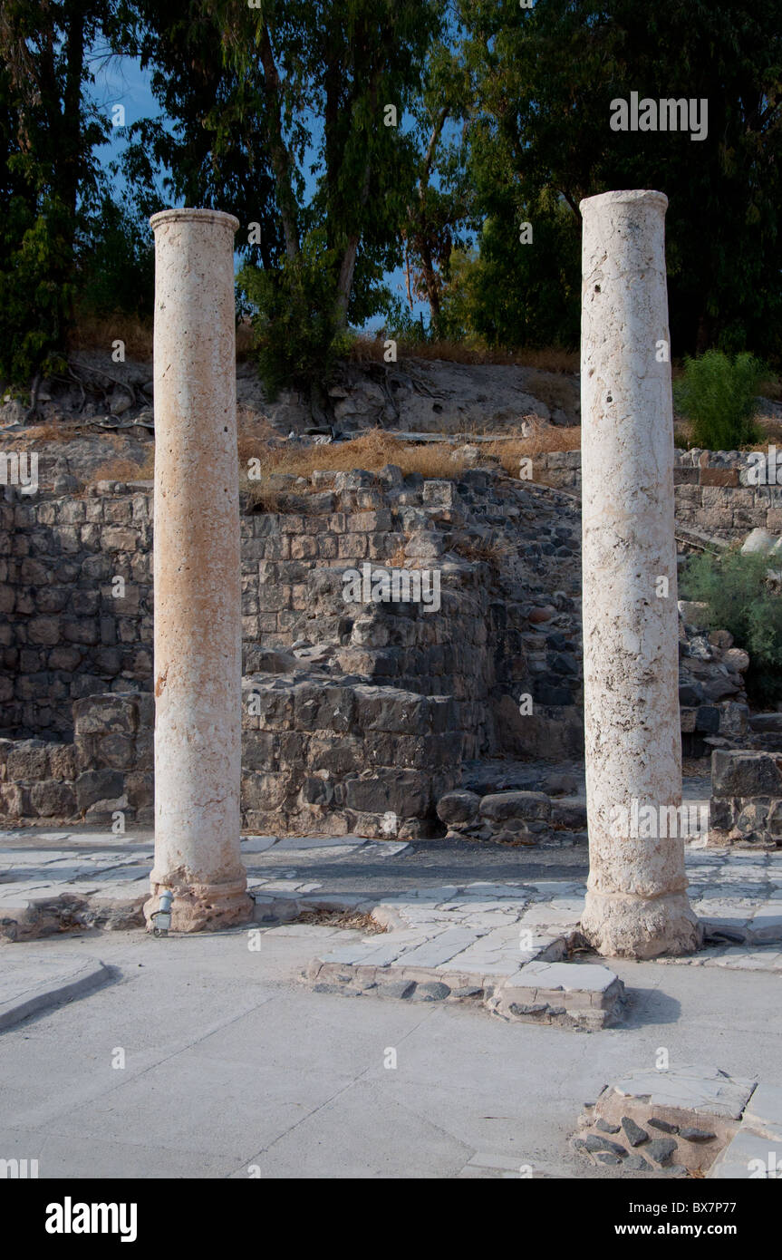 A pair of columns at Bet She'an. Stock Photo