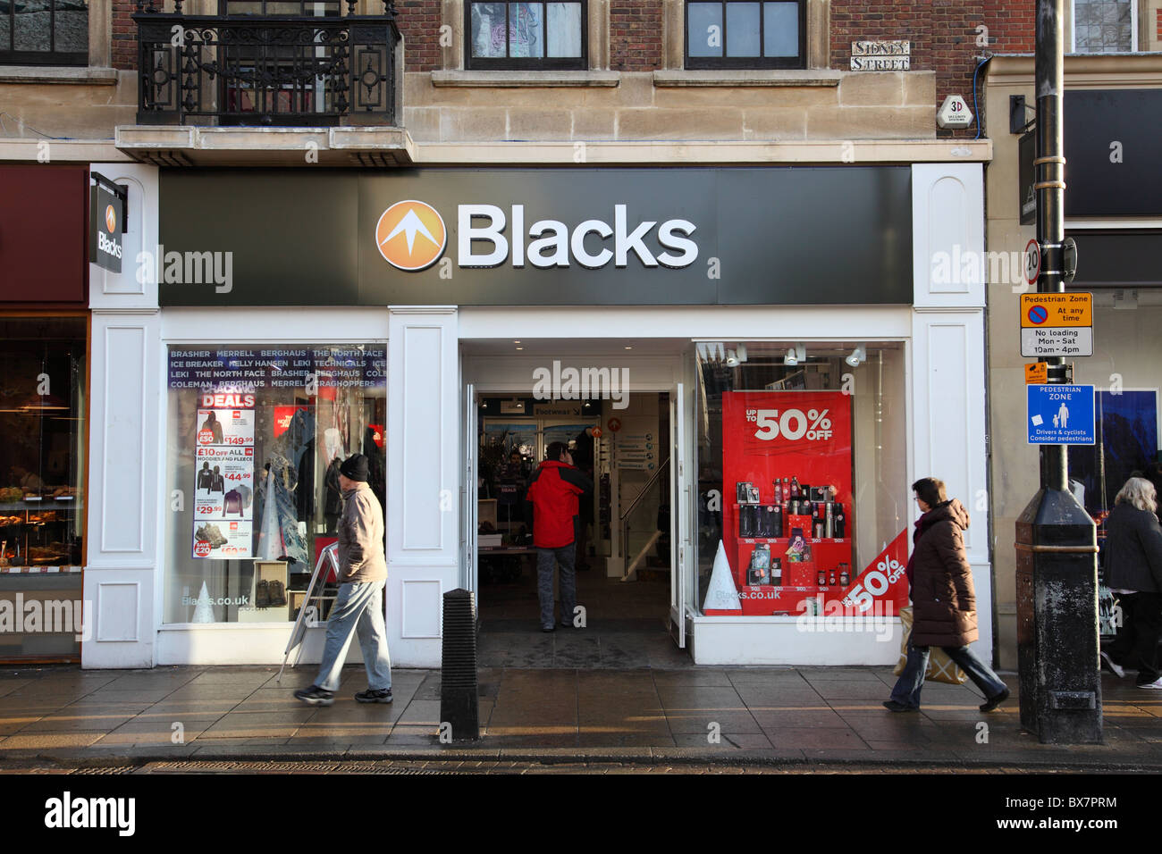 A Blacks outdoor clothing and camping store in Cambridge, England, U.K. Stock Photo