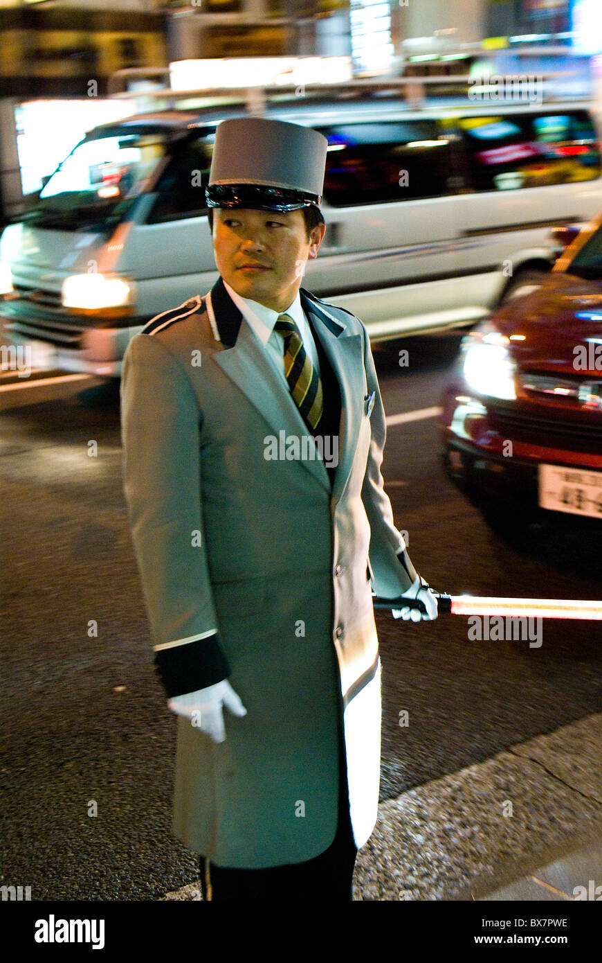 parking assistant in tokyo, japan Stock Photo