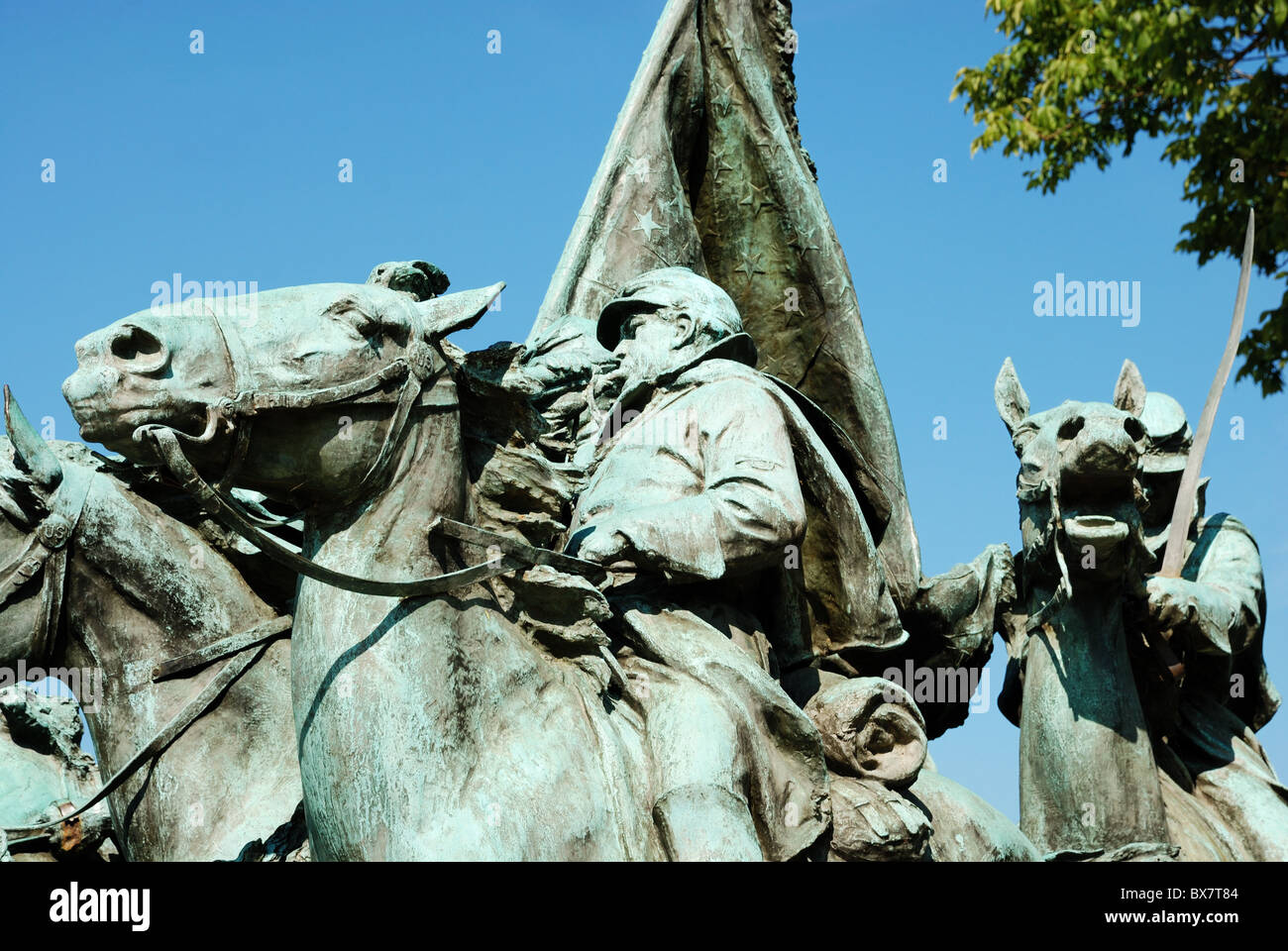 Ulysses S Grant Memorial in Washington DC. Detail of Civil War soldiers during cavalry charge. Stock Photo