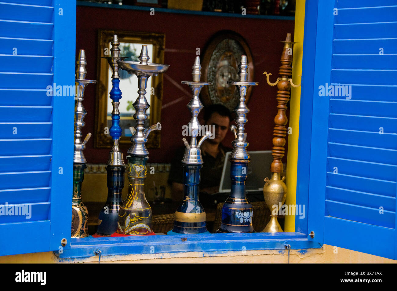 Hookah water pipes in Geylang district in Singapore Stock Photo