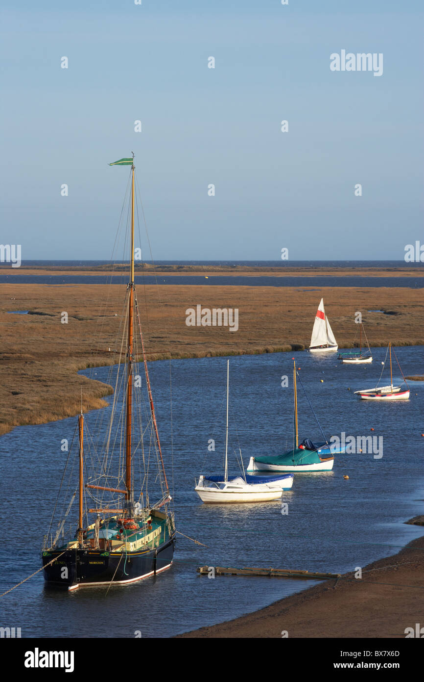 A view of Blakeney harbour on the North Norfolk Coast Stock Photo