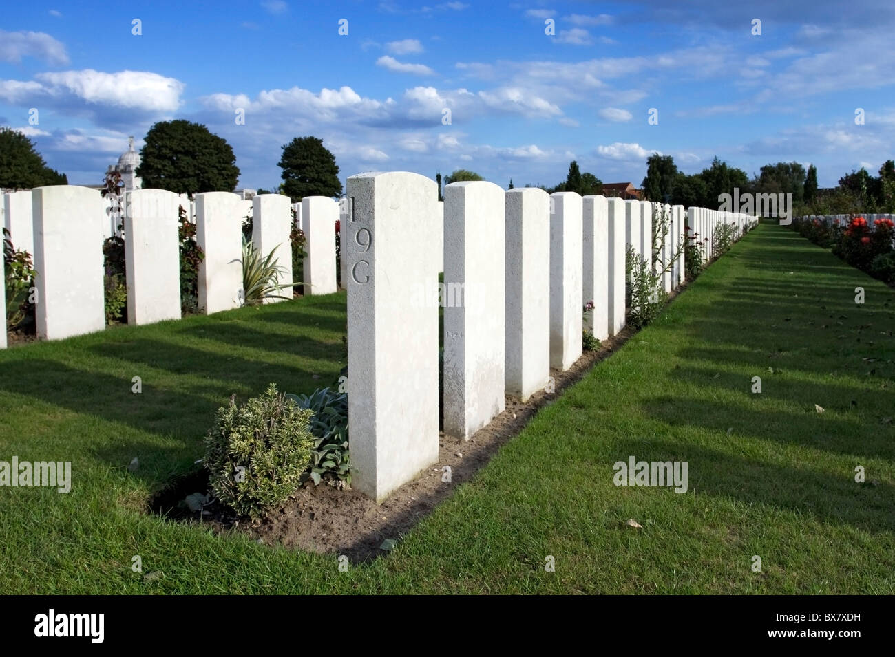 War Graves at Tyne Cot in Belgium Stock Photo