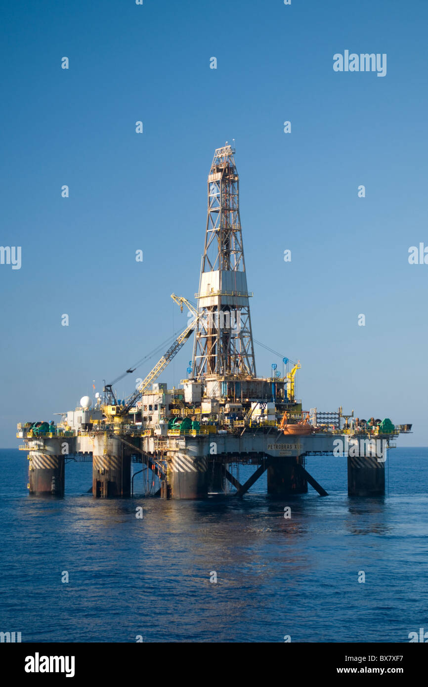 Offshore oil drilling rig P XVII from brazilian oil company Petrobras
