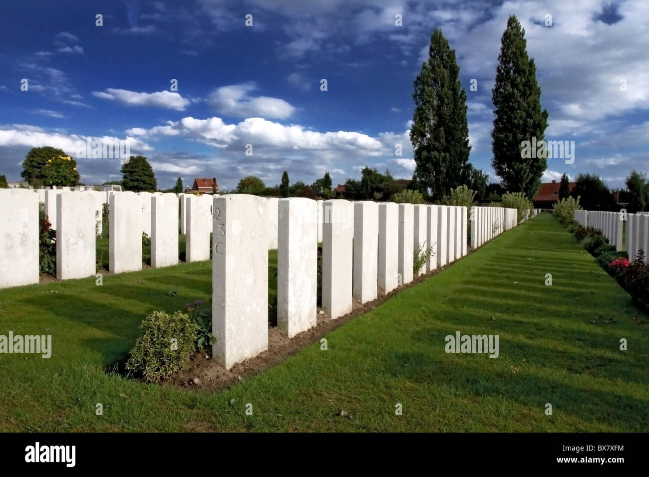 War Graves at Tyne Cot in Belgium Stock Photo