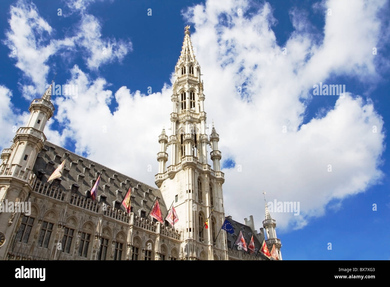 Town Hall in Grand Place, Brussels Stock Photo