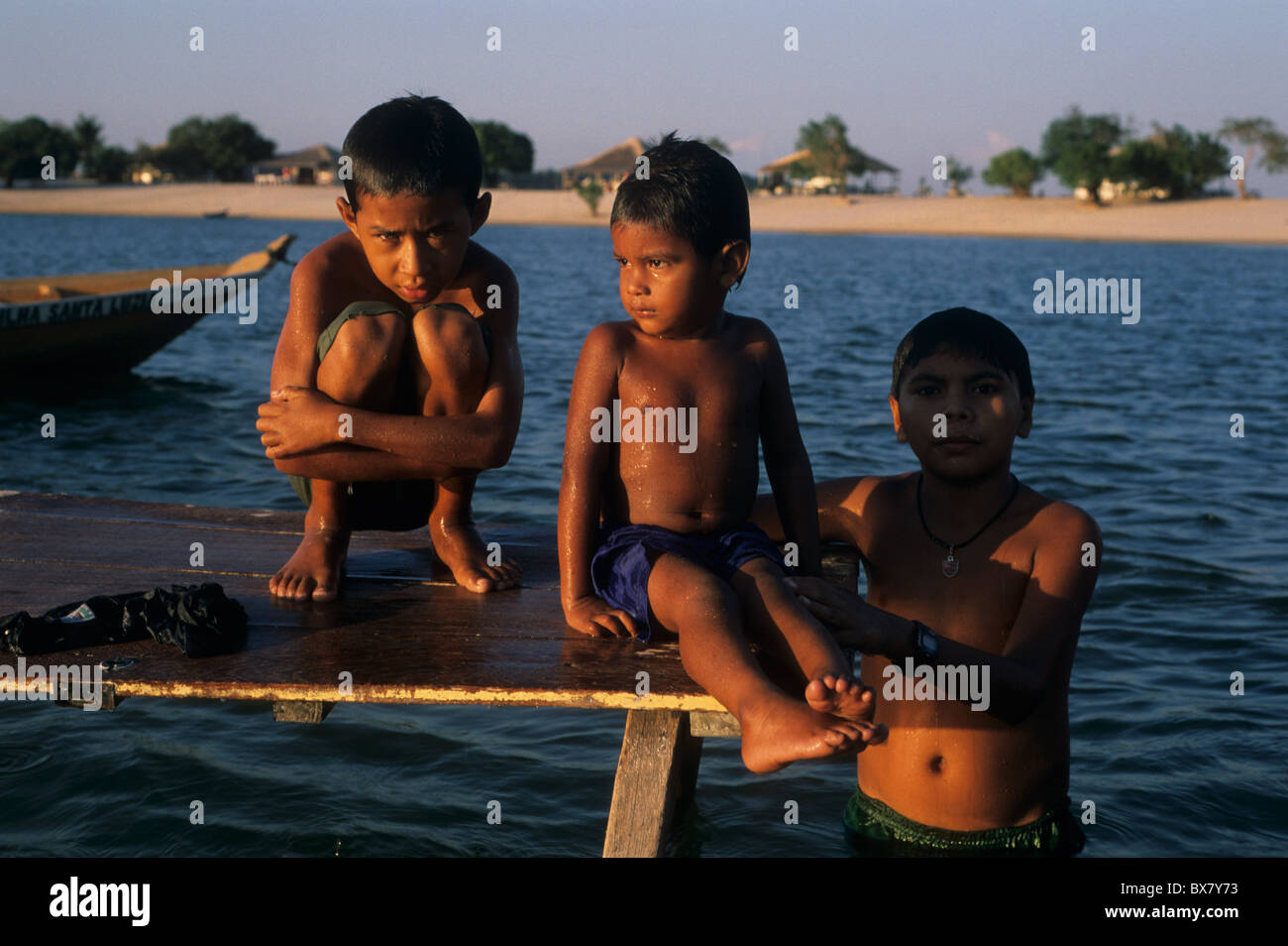 Kids Bathing In River