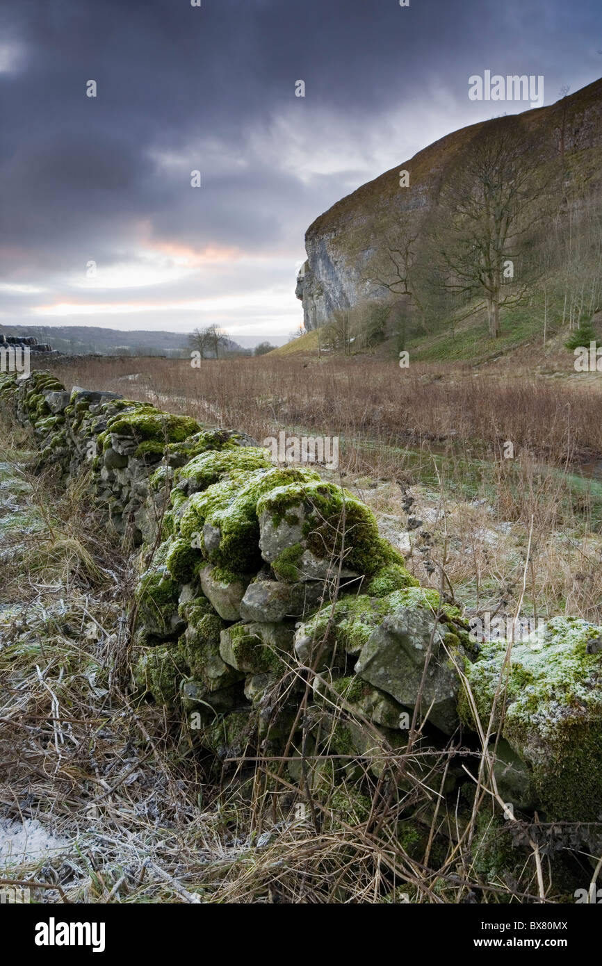 Kilnsey Crag a large Limestone outcrop popular with rock climbers at