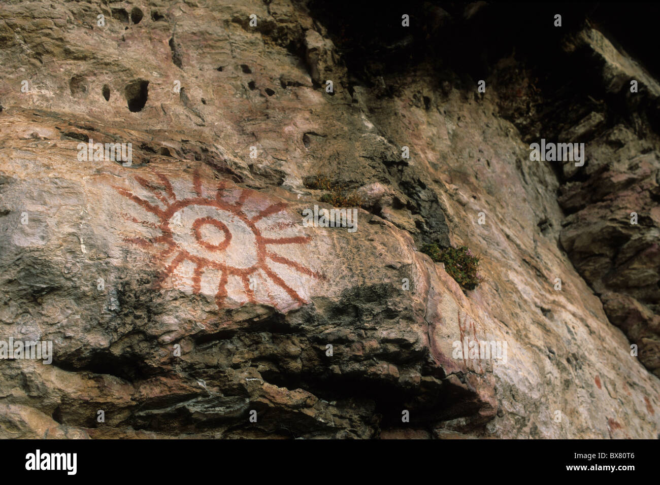 Cave  paintings  ' Serra do Paytuna  '  MONTEALEGRE  State of Pará. BRAZIL (Amazon). Stock Photo