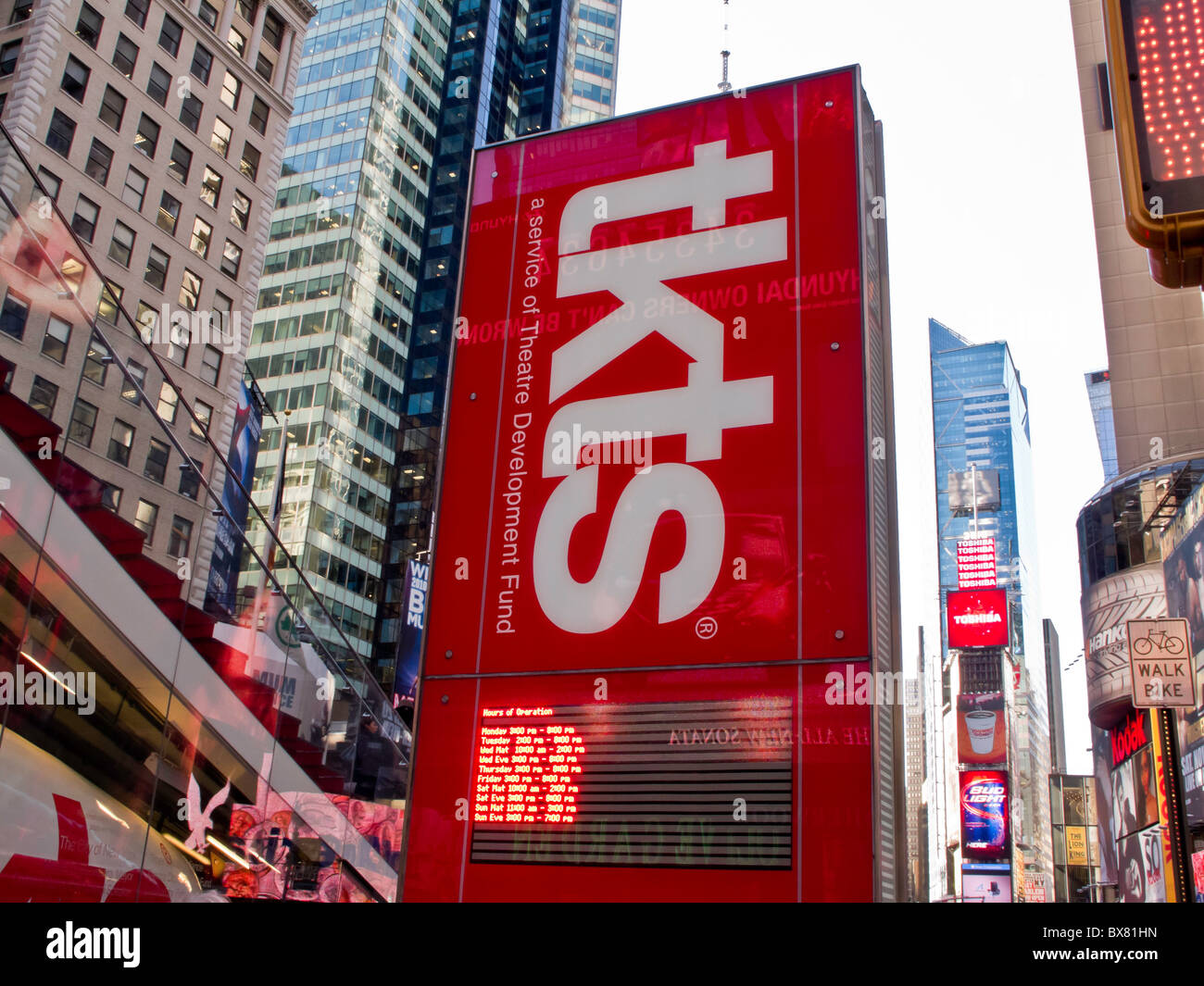 Tkts Discount Broadway Tickets, in Duffy Square at Times Square, NYC Stock Photo