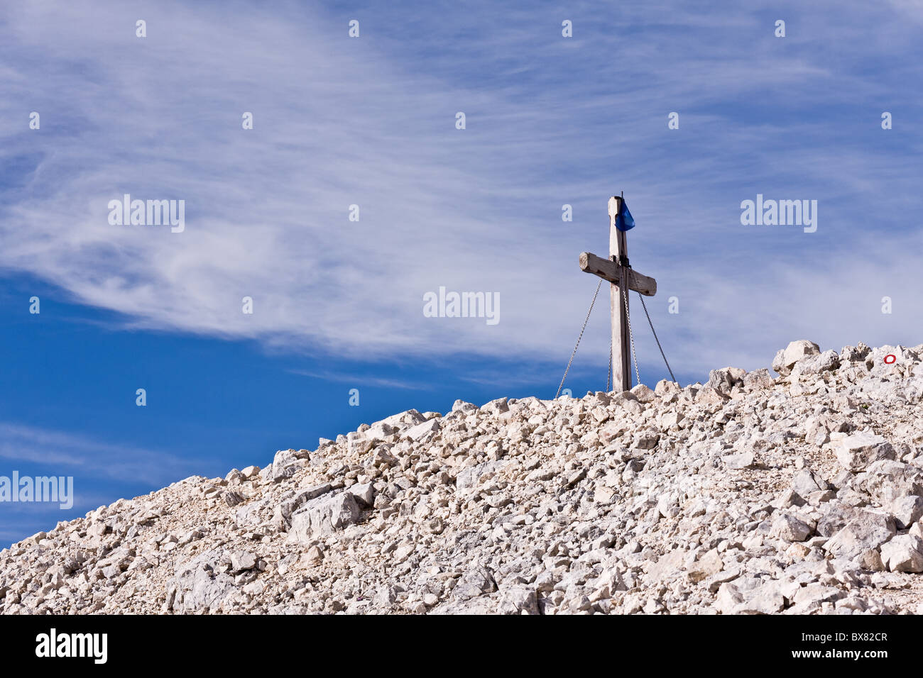 a mountain cross on a summit Stock Photo