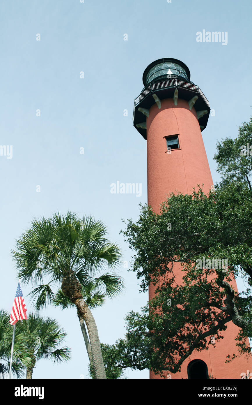 Jupiter Lighthouse at Jupiter Inlet in South Florida USA Stock Photo