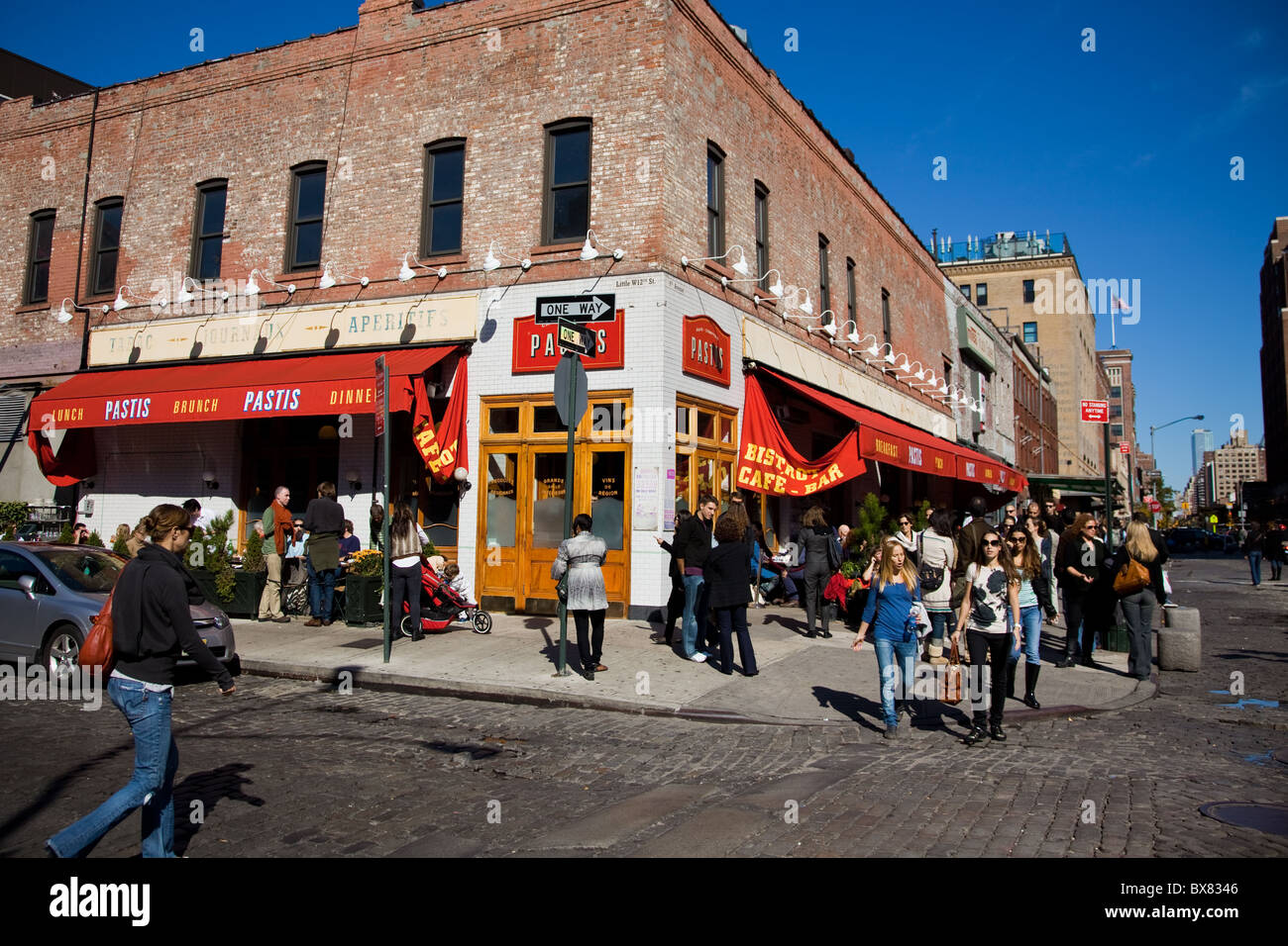 French bistro Pastis in the trendy Meatpacking district in New York. Stock Photo