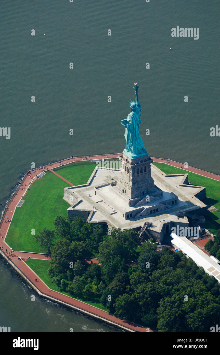 Aerial of Liberty Statue, New York city, USA Stock Photo - Alamy