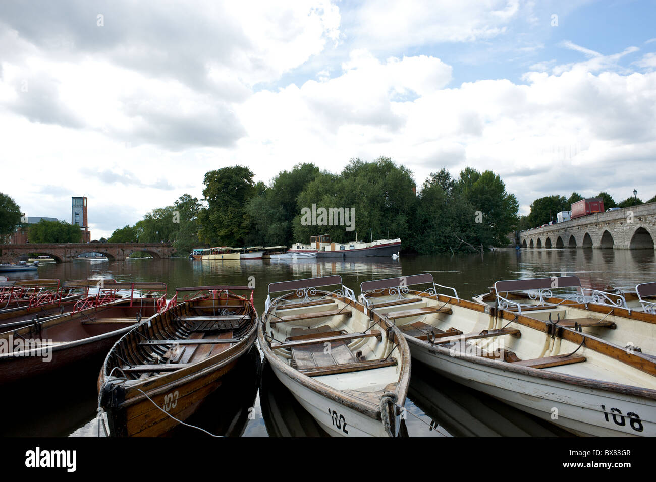 Rowing boats in the river Avon with the Royal Shakespeare Company