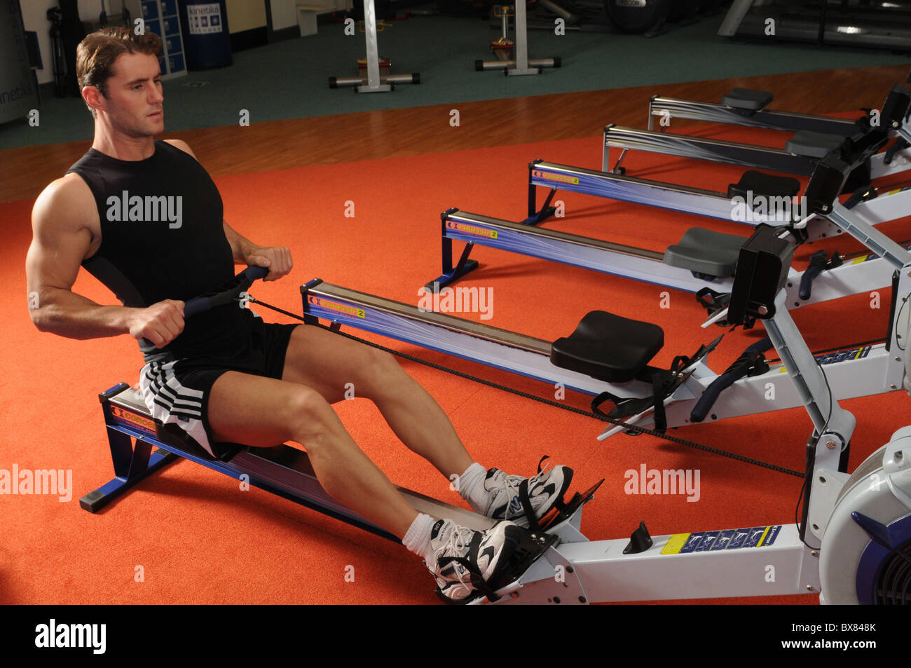 male weight training gym Stock Photo