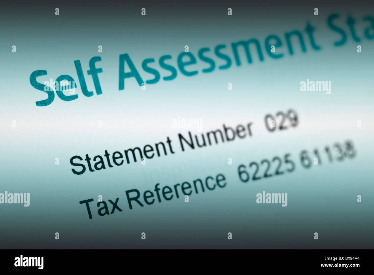UK tax self assessment statement Stock Photo