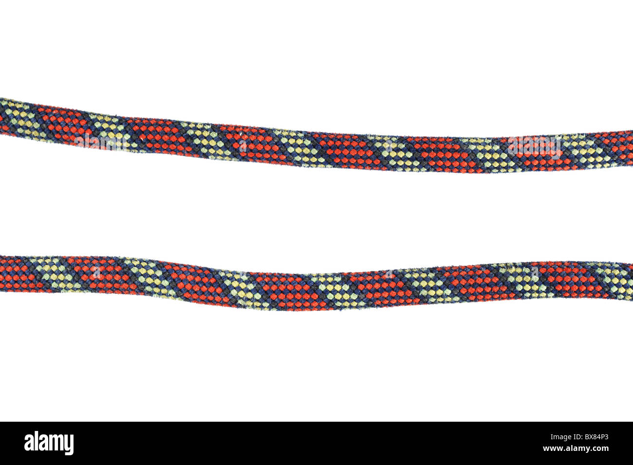 used blue and red climbing rope isolated on white Stock Photo - Alamy