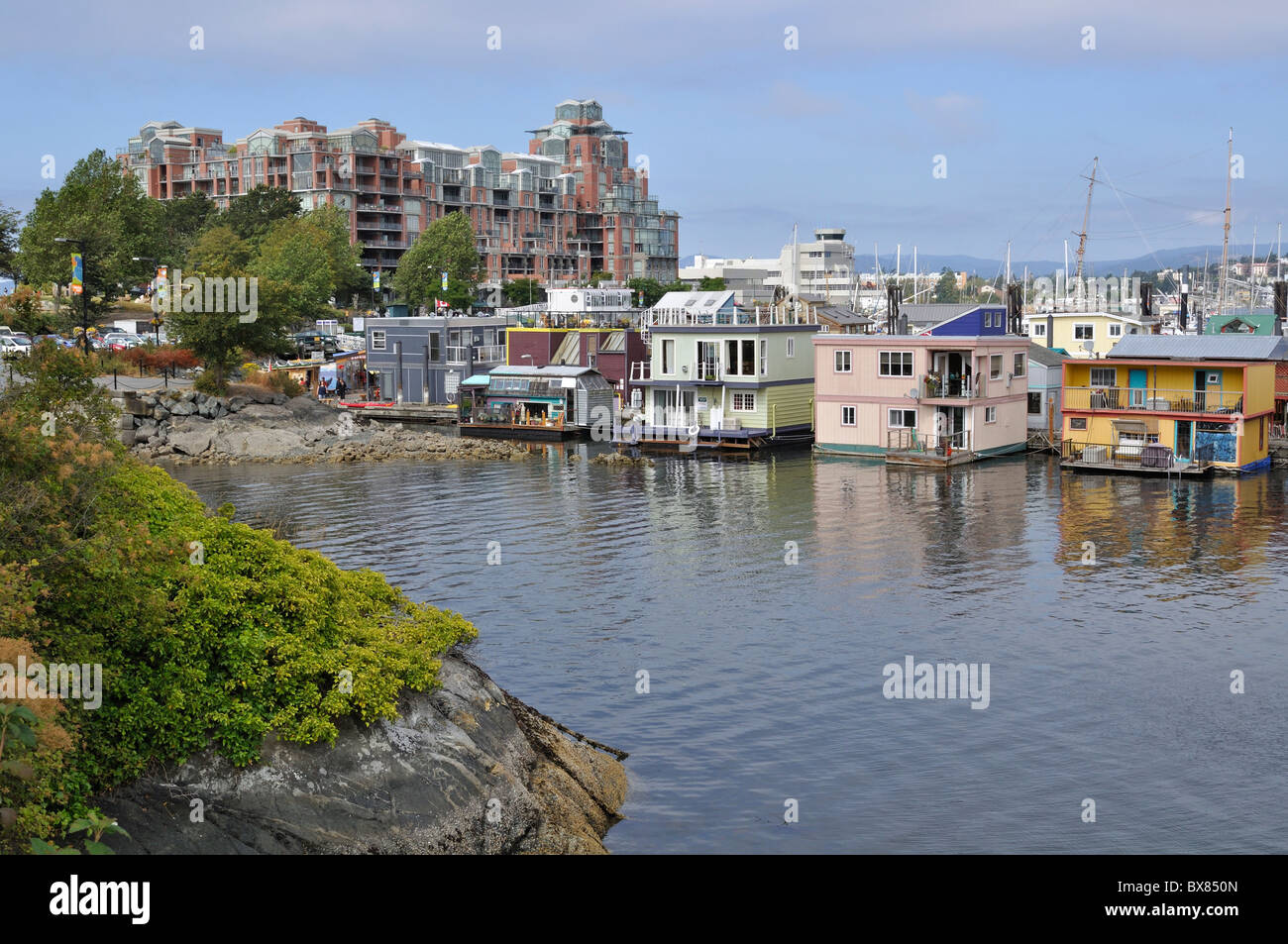 House boats at Fisherman's Wharf, Victoria, BC, Canada Stock Photo Alamy