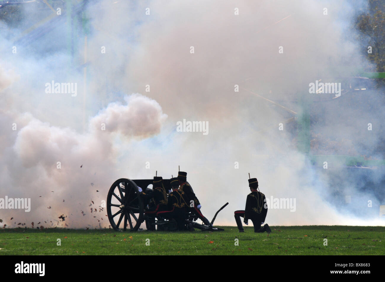 King's Troop, Royal Horse Artillery firing a Gun Salute in London's