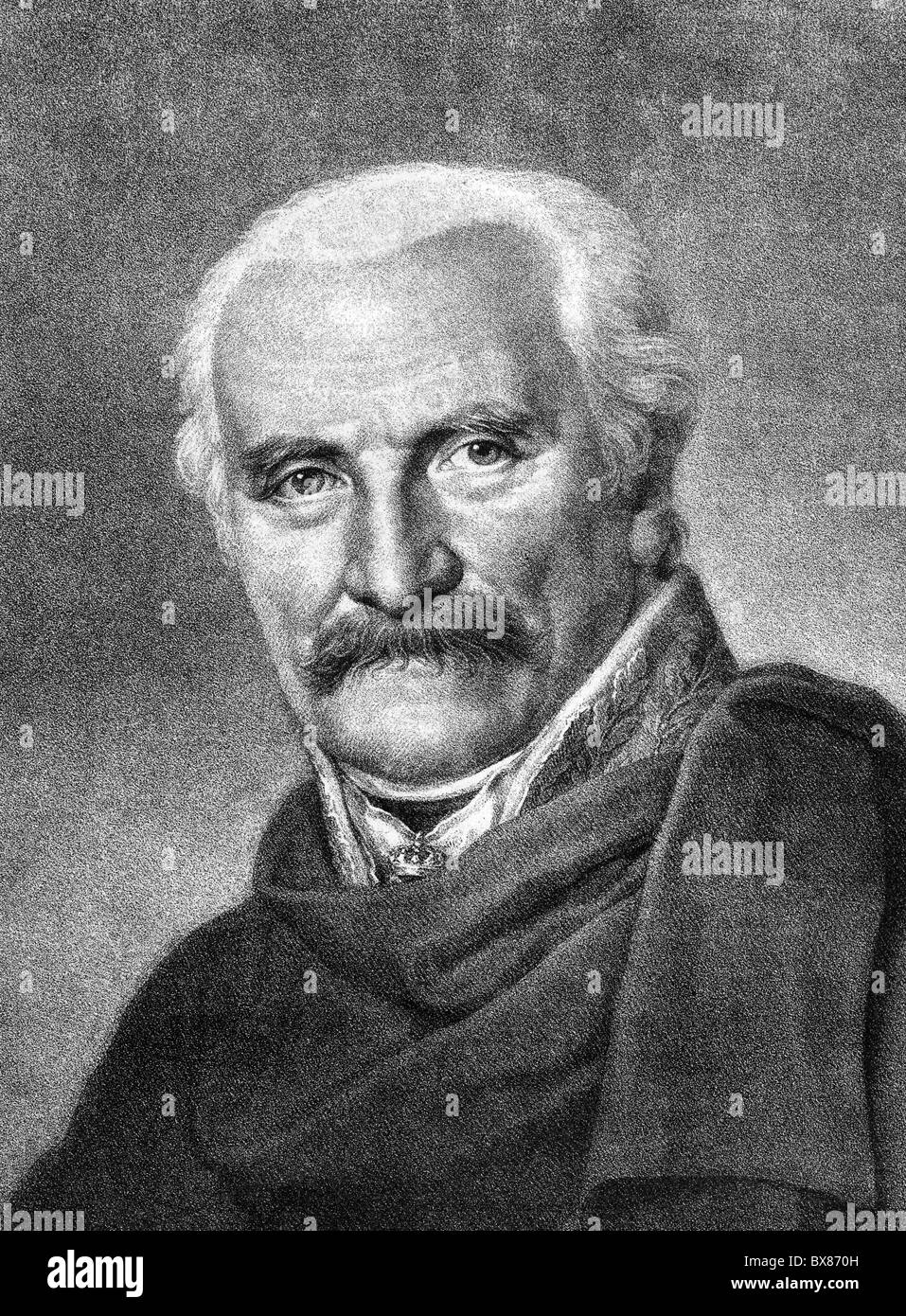 Bluecher, Gebhard Leberecht von, 16. 12.1742 - 12.9.1819, Prussian general, portrait, lithograph after painting by Friedrich Carl Groeger, 1816,  , Artist's Copyright has not to be cleared Stock Photo