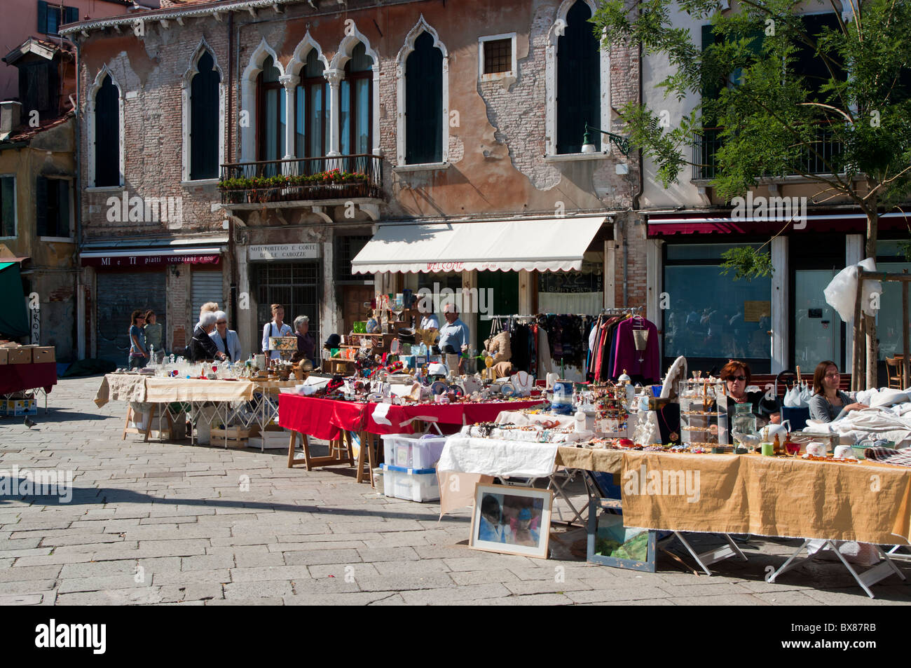Flea market,Venice,Italy Stock Photo