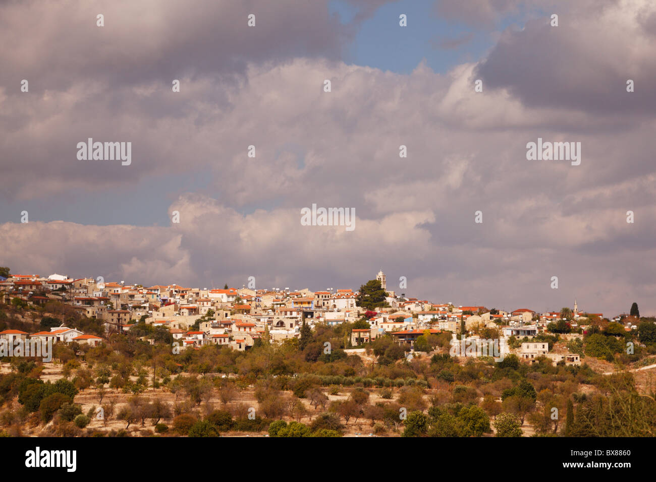 Famous lace making village, Pano Lefkara in the Troodos mountains foothills. Cyprus Stock Photo