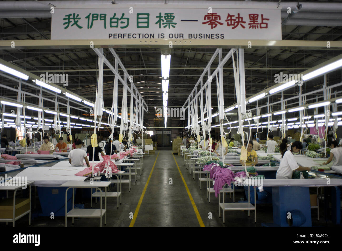 Packers at work in the United International Corp. garment factory in