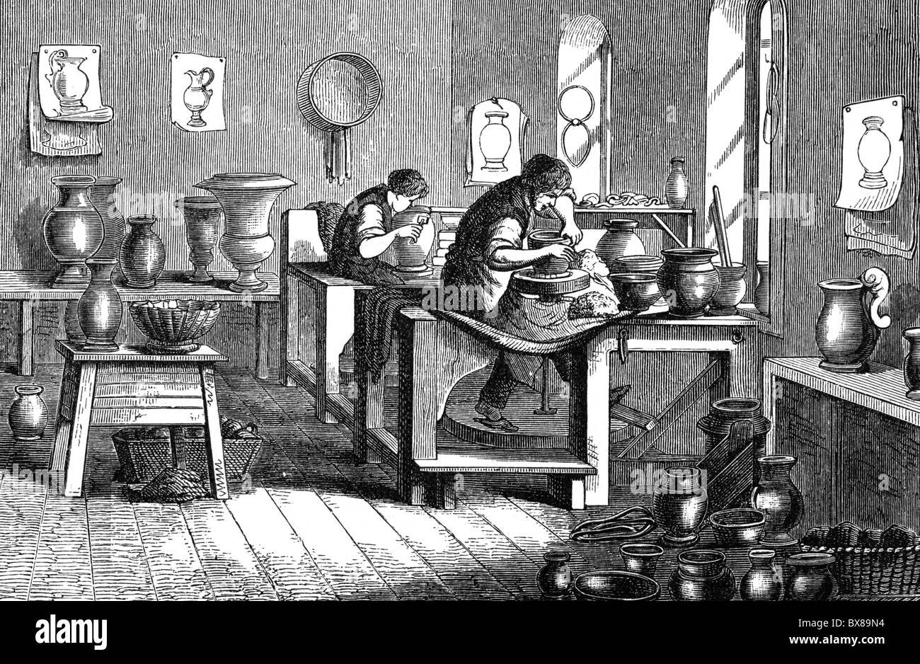 Potter potters wheel Black and White Stock Photos & Images Alamy