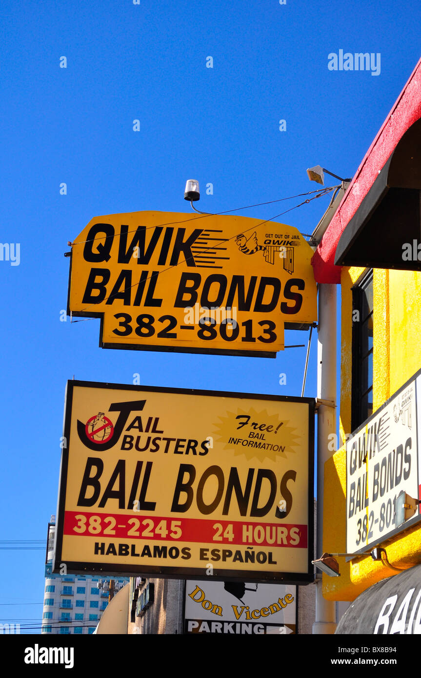 Bail Bond Signs, Las Vegas, Nevada, USA Stock Photo - Alamy